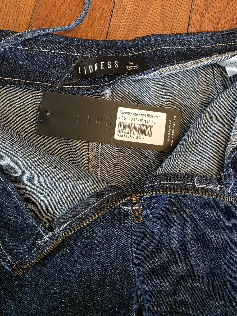 Lioness Dark Blue Denim Cargo Skort